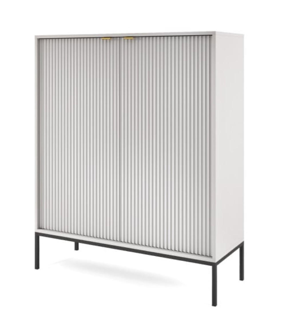 KOMMODE Grau NEW K104 Geriffelt Schwarz - Grau, Holzwerkstoff (104/125/39cm) - Sepro Meble