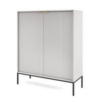 KOMMODE Grau NEW K104 Geriffelt Schwarz - Grau, Holzwerkstoff (104/125/39cm) - Sepro Meble
