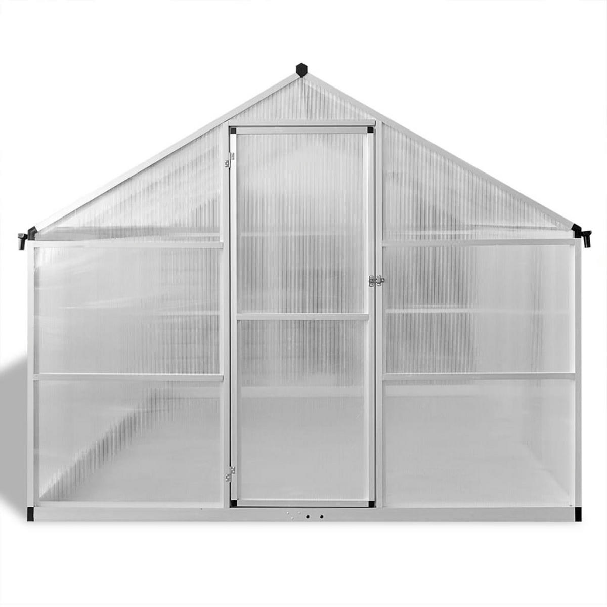 GEWÄCHSHAUS mit Fundament Verstärkt Aluminium 7,55 m² - Transparent, Kunststoff (2.5/195/302cm)