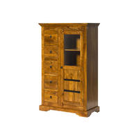 VITRINE Akazie 95x45x147 honig lackiert OXFORD #0417 - Braun, Holz (95/147/45cm) - Massivmoebel24