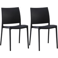 GARTENSTUHL 2 Kunststoff Schwarz - Schwarz, Kunststoff (42/81/49cm) - CLP
