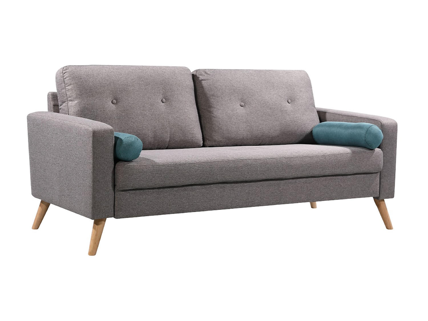 SOFA - 3 Personen - stoff - grau Tatum - Grau, Holz/Textil (182/83/81cm) - Vente-Unique