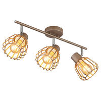LED DECKENLEUCHTE OLIN Metall Braun, 3-flammiger Spot - Braun, Glas (50/17.5/12.5cm) - Globo Lighting