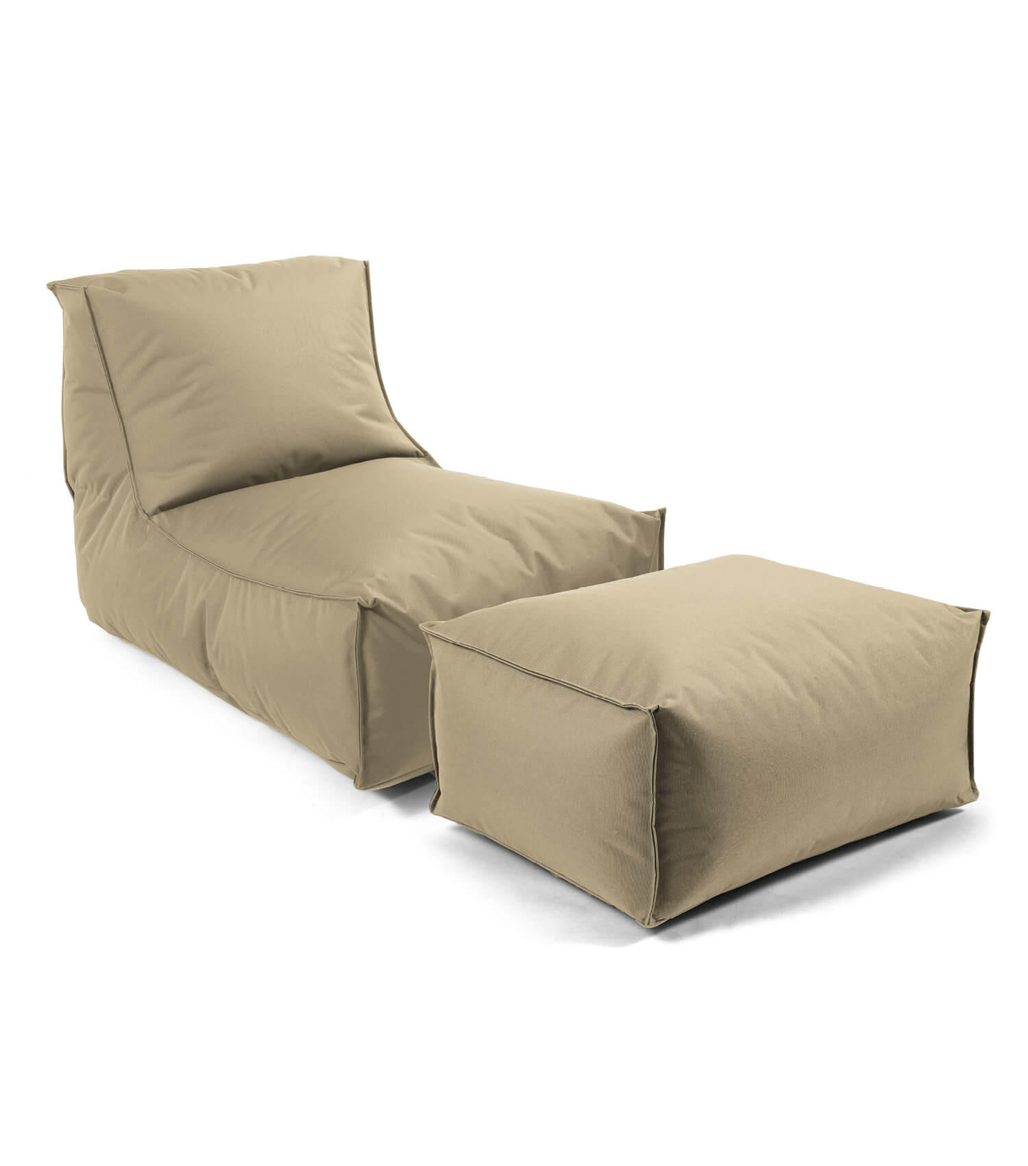 SITZSACK mit Hocker Der Sundowner - Cappuccino, Textil (60/65/140cm) - Mokebo