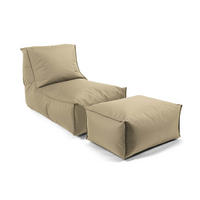 SITZSACK mit Hocker Der Sundowner - Cappuccino, Textil (60/65/140cm) - Mokebo