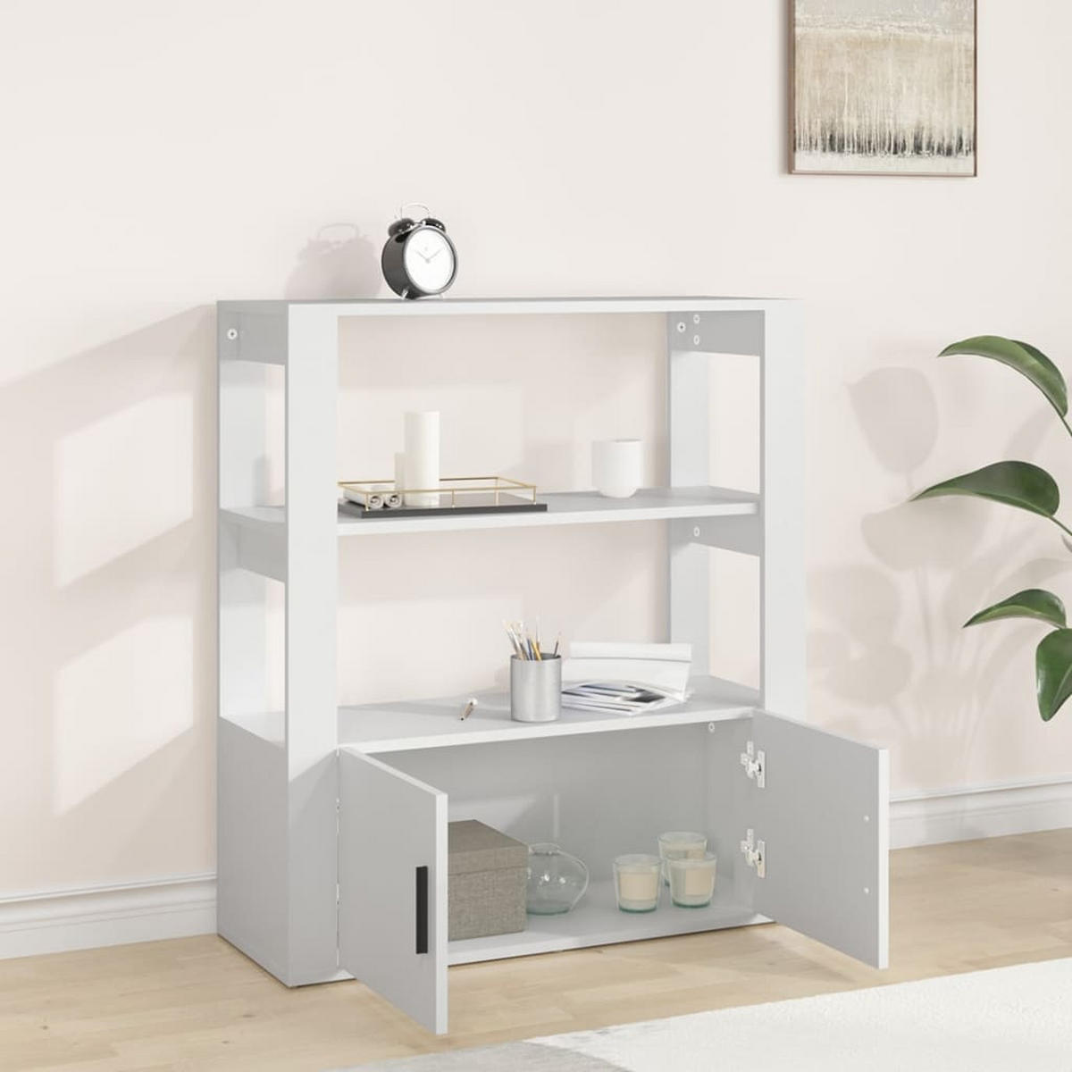 SIDEBOARD Weiß 80x30x90 cm Holzwerkstoff - Weiß, Holzwerkstoff (80/90/30cm) - furnicato