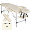 MASSAGELIEGE 2 Zonen, 210 x 95 x 89 cm,beige - Beige, Metall (95/89/210cm) - tectake