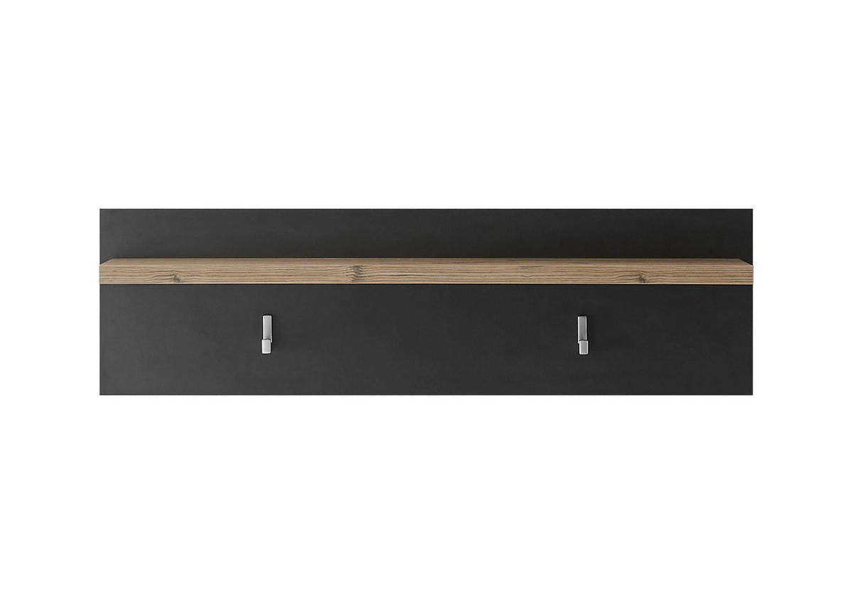 GARDEROBENPANEEL I11 Kastanie & Fresko 107/23/18 cm schmal - Dunkelgrau, Holzwerkstoff (107/23/18cm) - Livojo