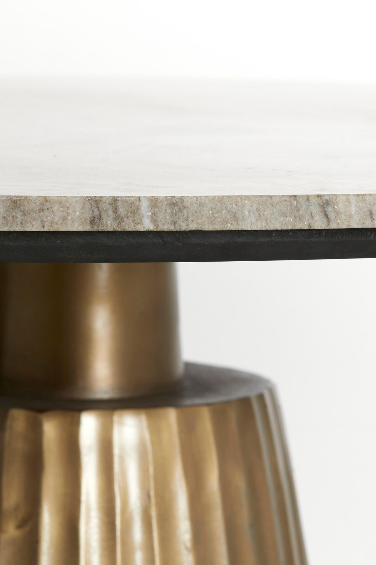ESSTISCH Rianne Braun Ø100/75 cm - Bronzefarben, Metall (100/100/75cm) - Light & Living