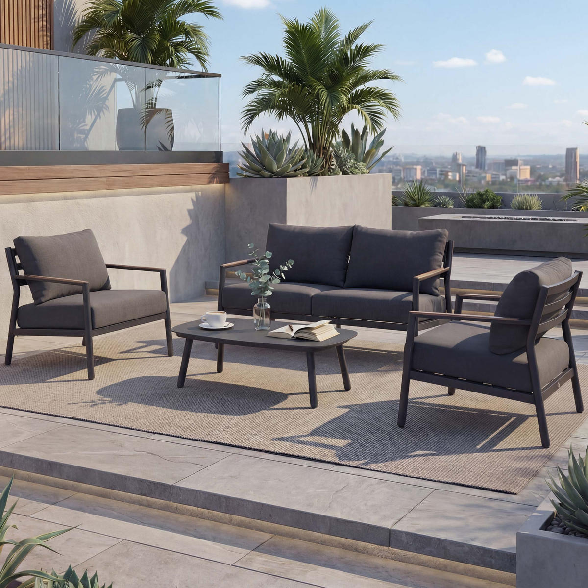 AU-ZAHRADNÍ SADA Šedá - šedá, kov - MCW