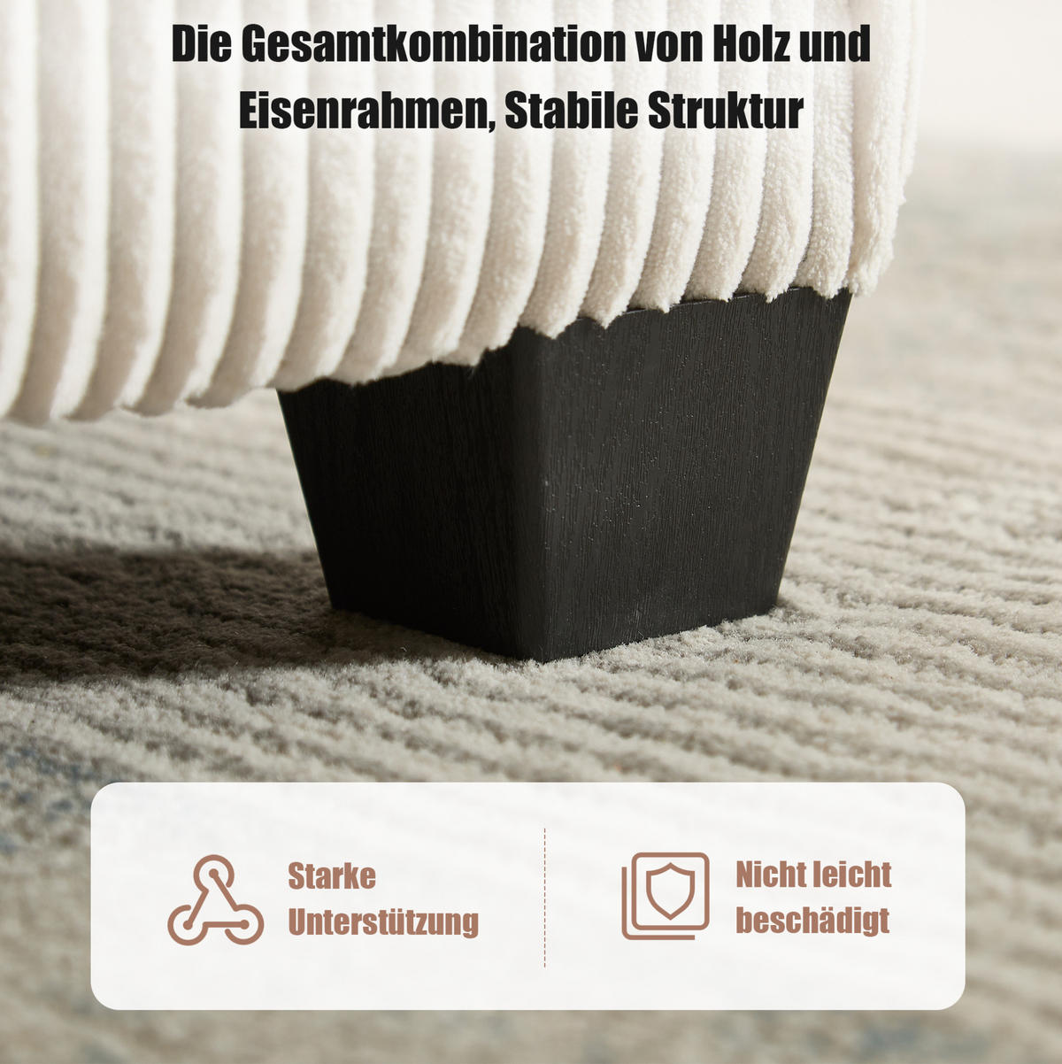 MODULARES 6-Sitzer Sofa Cord U-/L-Form und Eckschlafsofa Beige 308/154/82 cm - Beige, Textil (154/308cm) - Redom