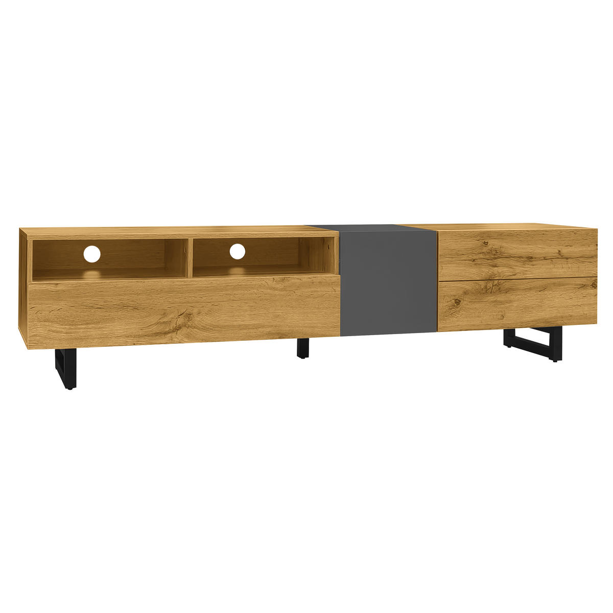 SIDEBOARD Industrieller Stil 170 /36.5/ 42 cm - Eichefarben, Holzwerkstoff (170/42/36.5cm) - Urban Meuble
