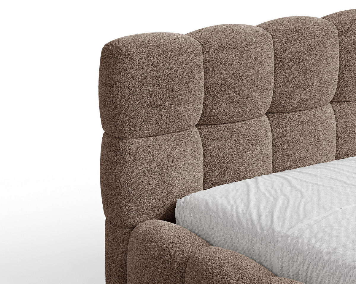 POLSTERBETT 19 - 140x200 cm – Arena – Bett mit Federmechanismus und Stauraum - Taupe, Holz (140/200cm) - ROYAL24_MARKT