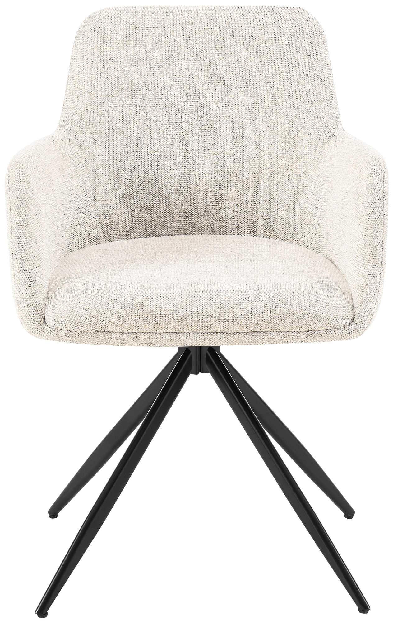 ESSZIMMERSTUHL 2er Set Pelon Stoff Creme Wohnzimmerstuhl - Creme, Textil (56/81/62cm) - DELUKE