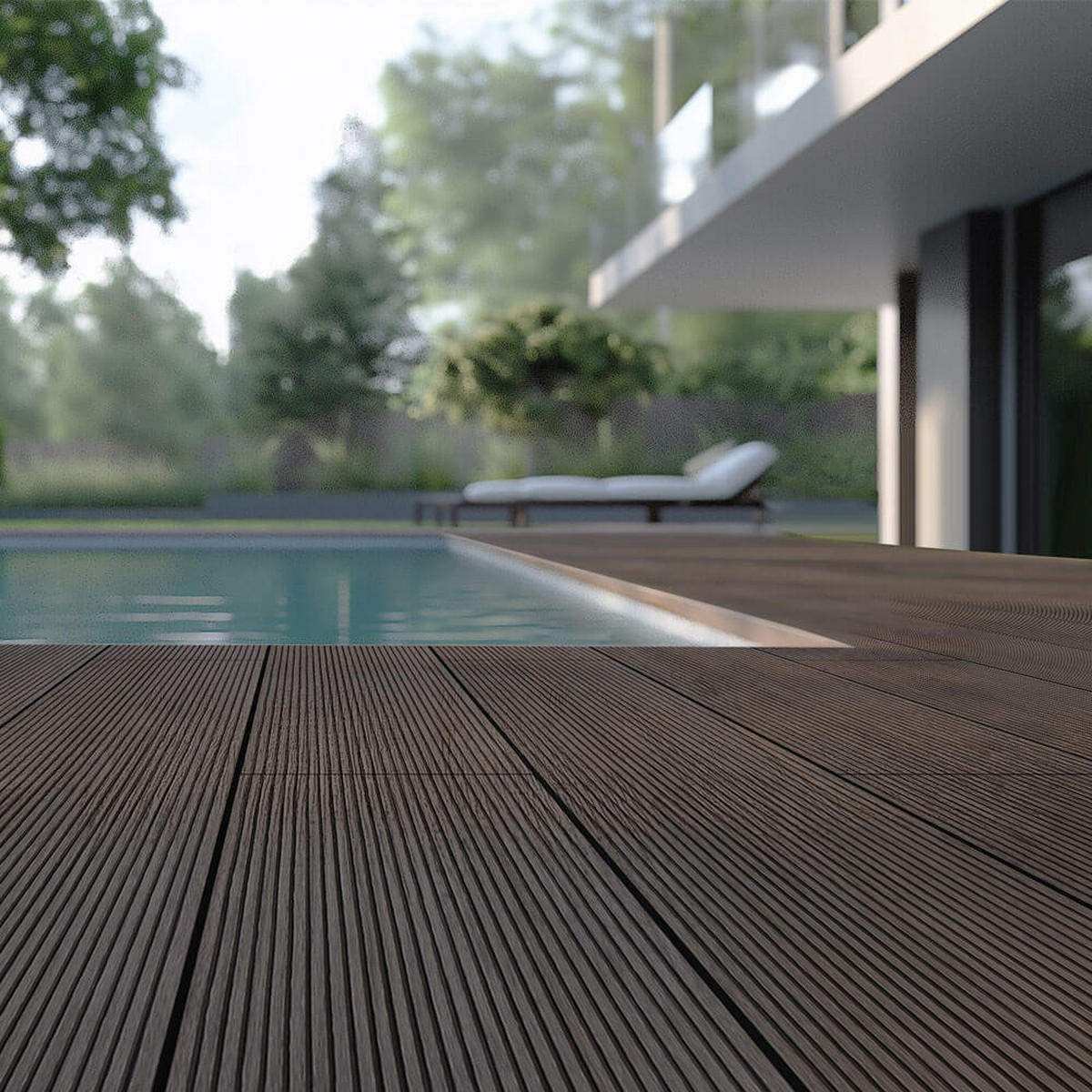 TERRASSENDIELEN SAMANA - Dunkelbraun, 2 m² - Dunkelbraun, Kunststoff (220/14.6/2.1cm) - Home Deluxe