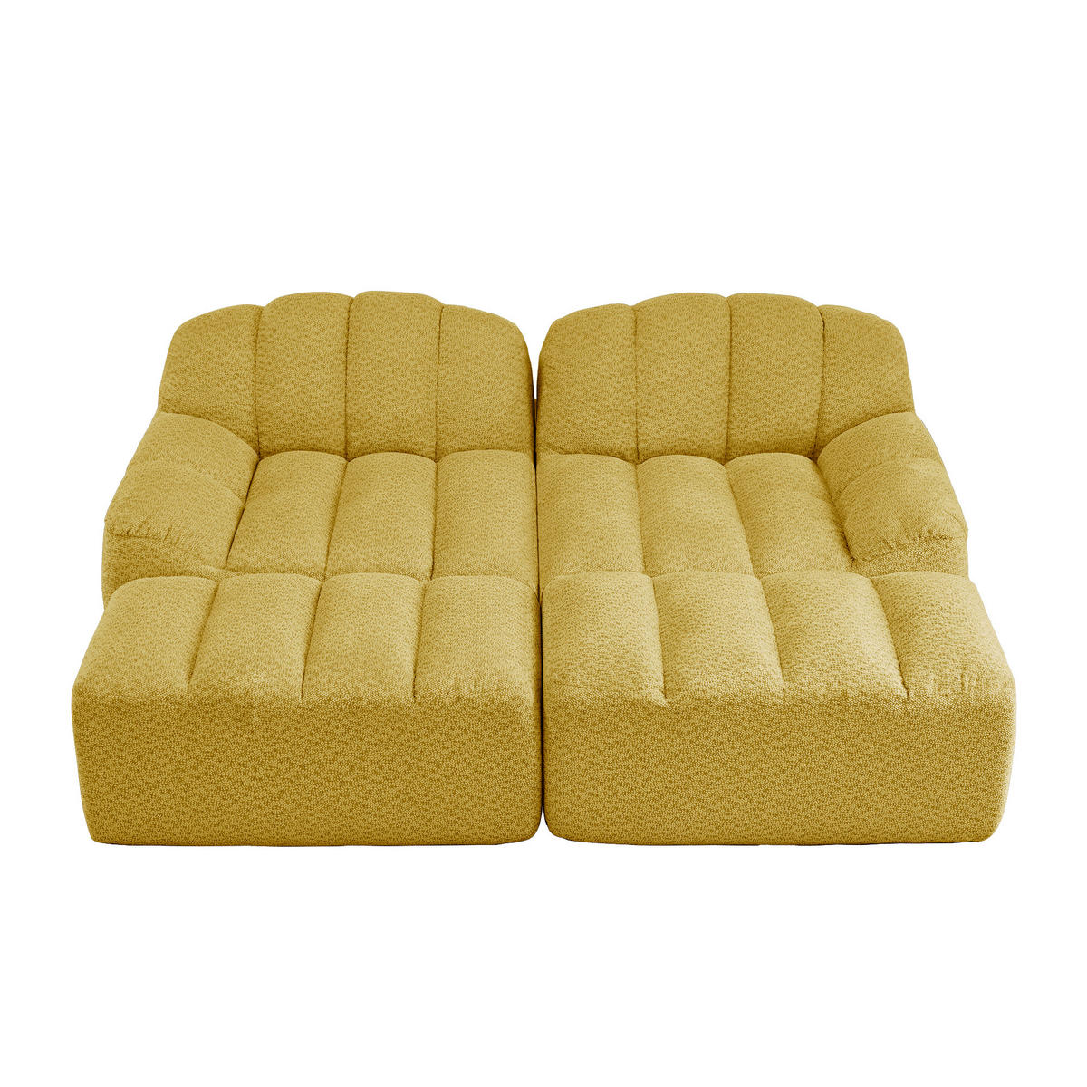 2-SITZER-SOFA DE-34312 mit 2 Ottomans Gelb - Gelb, Textil (165/79/210cm) - ComfortXL