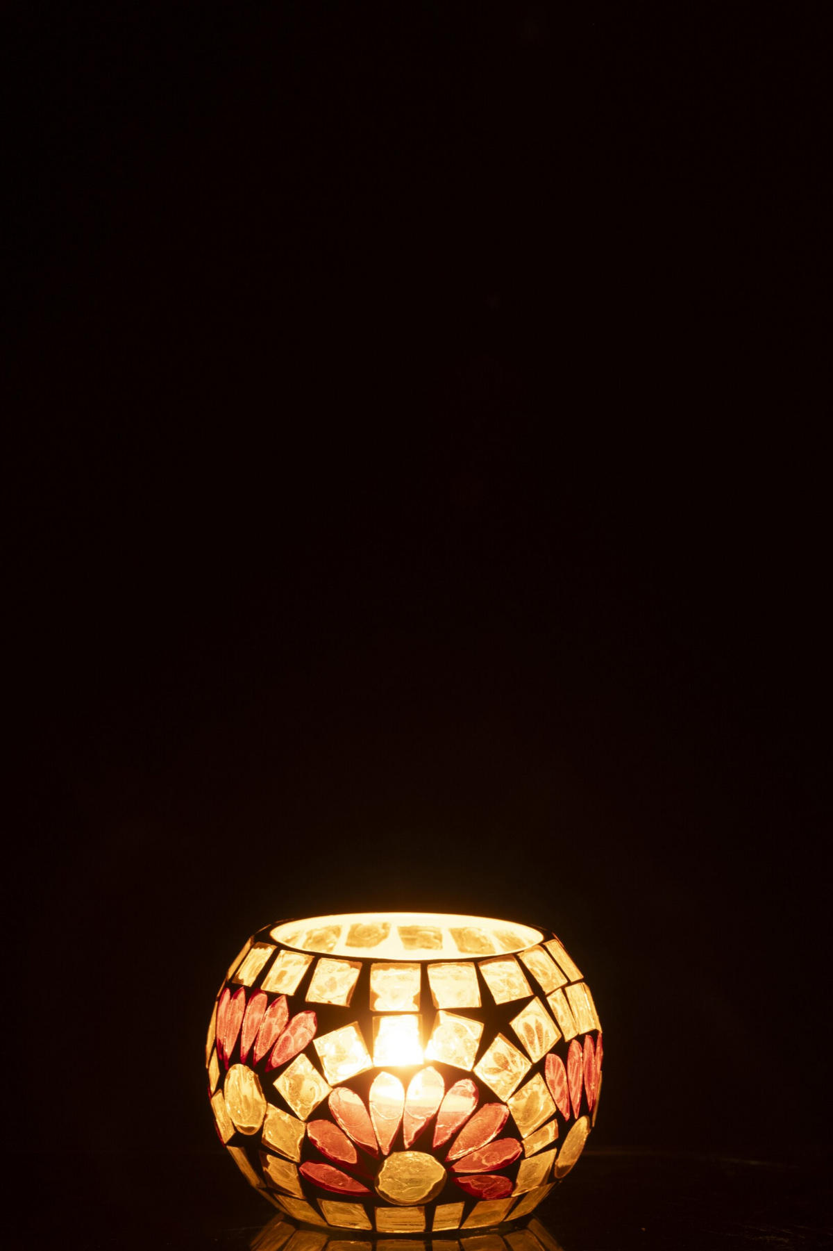 KERZENSTÄNDER GEBROCHENES Weiß - Weiß, Glas (9/6.5cm) - J-Line