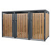 MÜLLTONNENBOX 3er Anthrazit-Eichenoptik - Graubraun, Metall (80/116.3/200cm) - ML-DESIGN