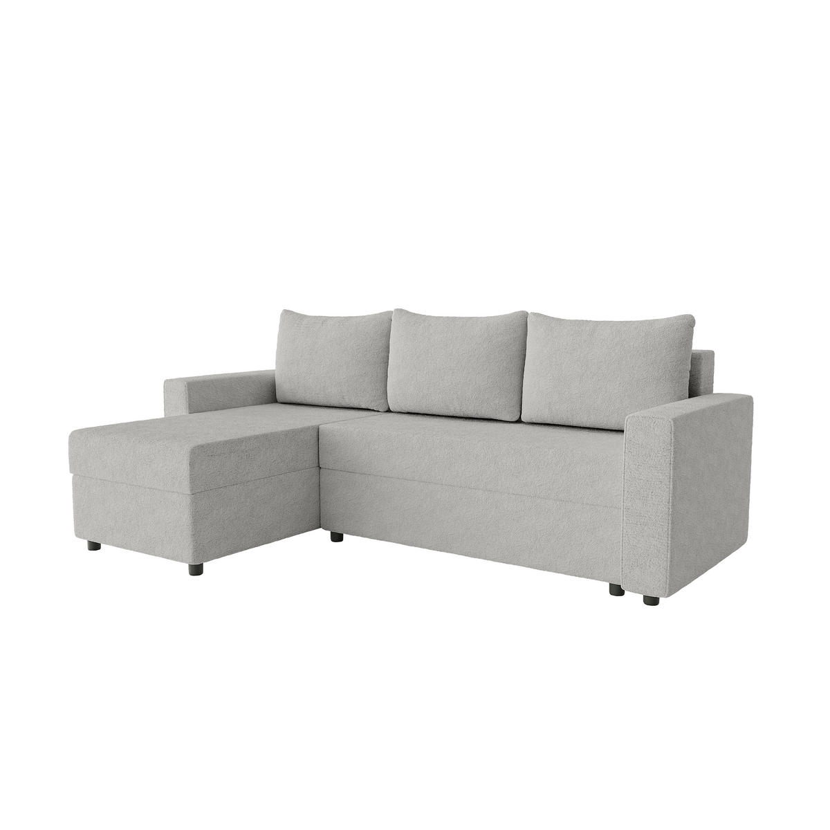 ECKSOFA Goka Lux L mit Schlaffunktion und 2 Bettkästen, Grau - Grau, Textil (230/146cm) - Fedve