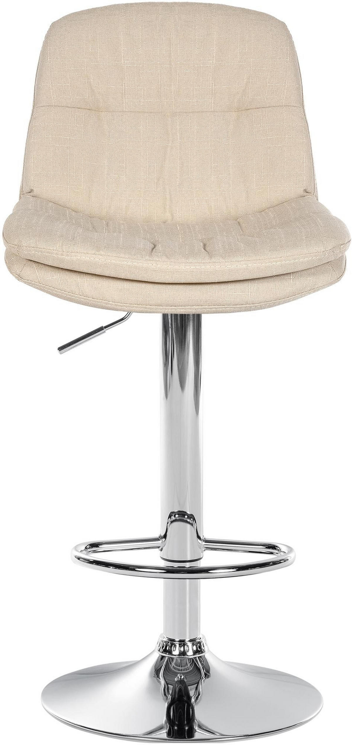 BARHOCKER Mitun Stoff Creme Silber - Creme, Textil/Metall (46/92/54cm) - DELUKE