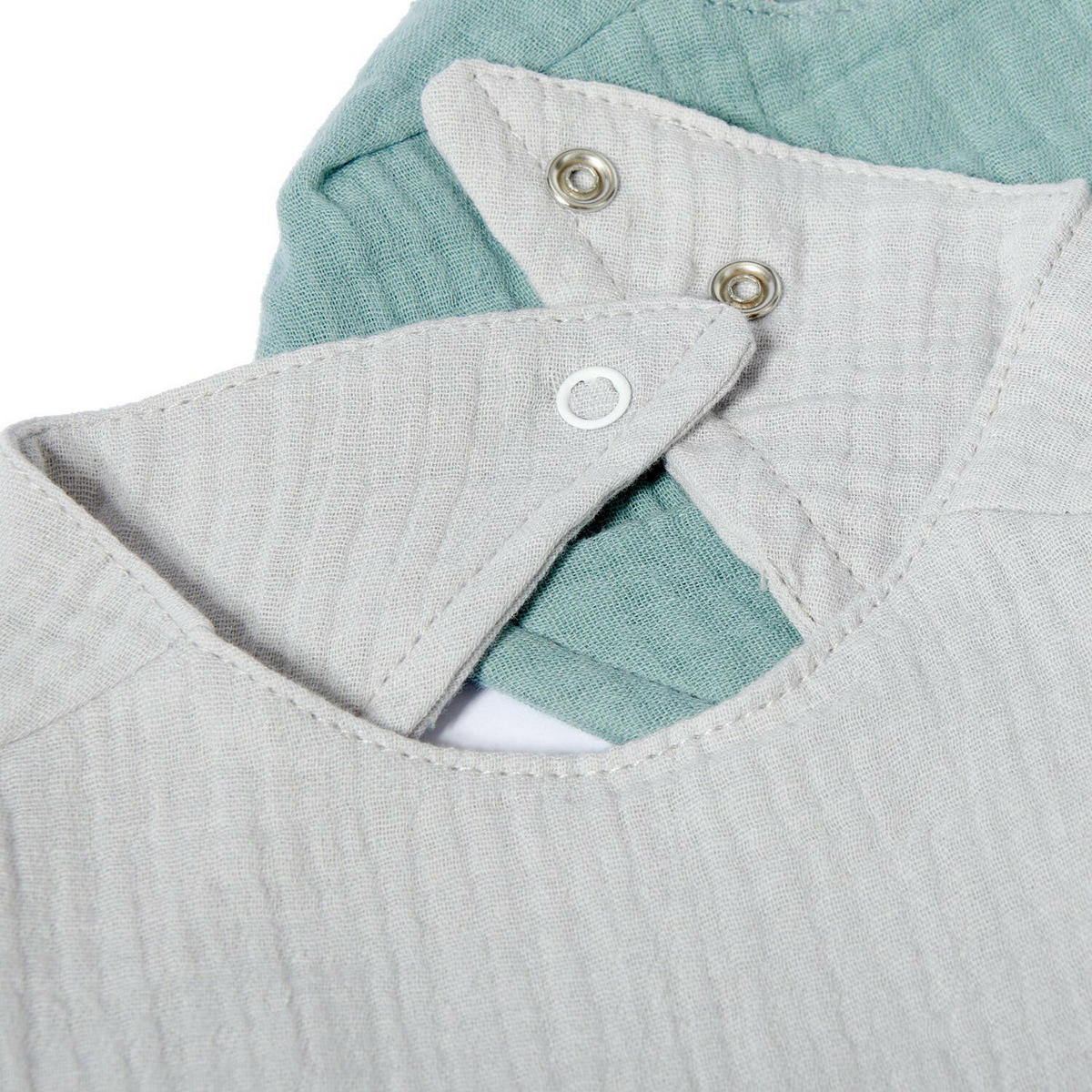 LÄTZCHEN-SET MusselinGrau & Mint - Grau, Textil (27/3/22cm) - nordic coast company
