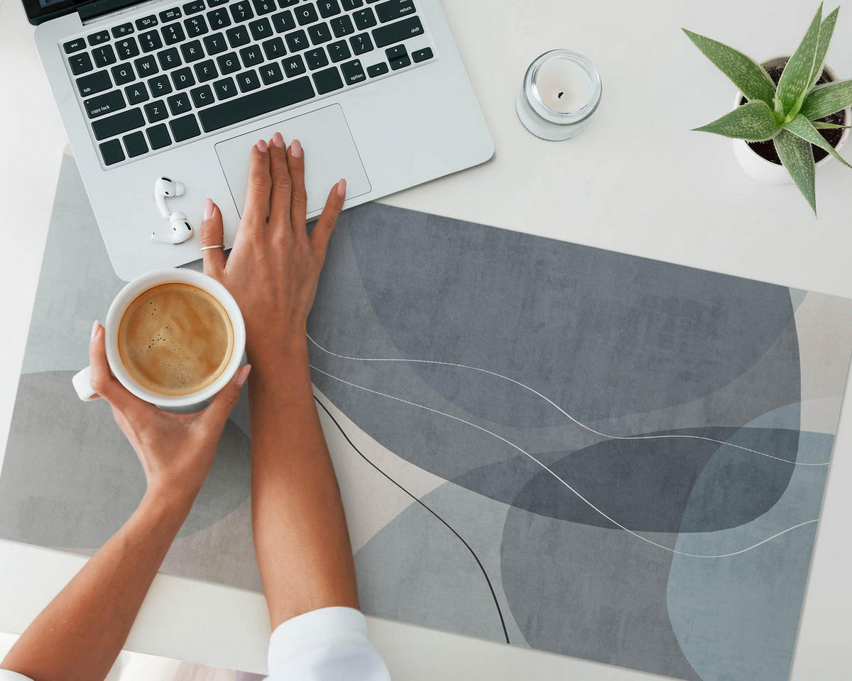 SCHREIBTISCHUNTERLAGE 90x45 cm Blau - Dunkelblau, Kunststoff (1.6/90/45cm) - Wallfluent