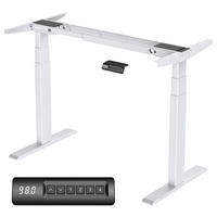 SCHREIBTISCH-GESTELL DE-37154 elektrisch höhenverstellbar mit Dual-Motor und LED Weiß - Weiß, Metall (150/57.5/127cm) - ComfortXL