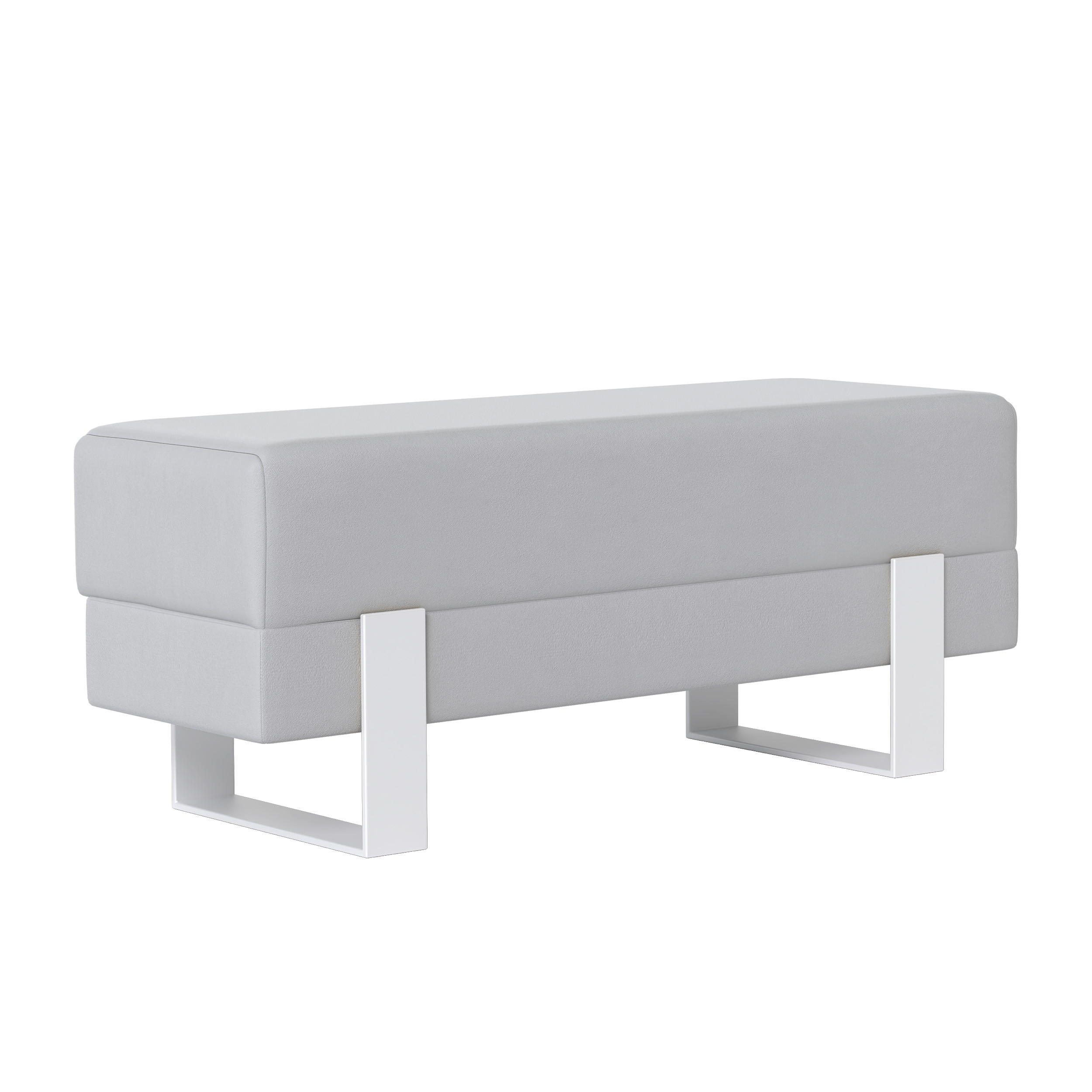POLSTERBANK RIVA 80 cm Weiß / Grau ,Metallgestell - Grau, Metall (80/47/35cm) - Idohome