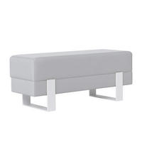 POLSTERBANK RIVA 80 cm Weiß / Grau ,Metallgestell - Grau, Metall (80/47/35cm) - Idohome