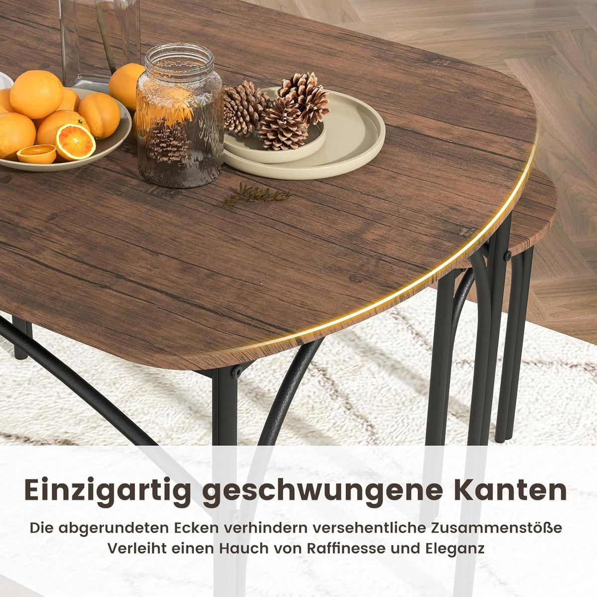 ESSGRUPPEN dunkelbraun(3-teilig) - Dunkelbraun, Holzwerkstoff (70/76/120cm) - COSTWAY