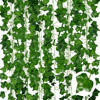 KUNSTPFLANZE 6 Stück Künstliche Efeu Girlanden 220cm Länge, - Grün, Kunststoff (7cm) - OBOSOE