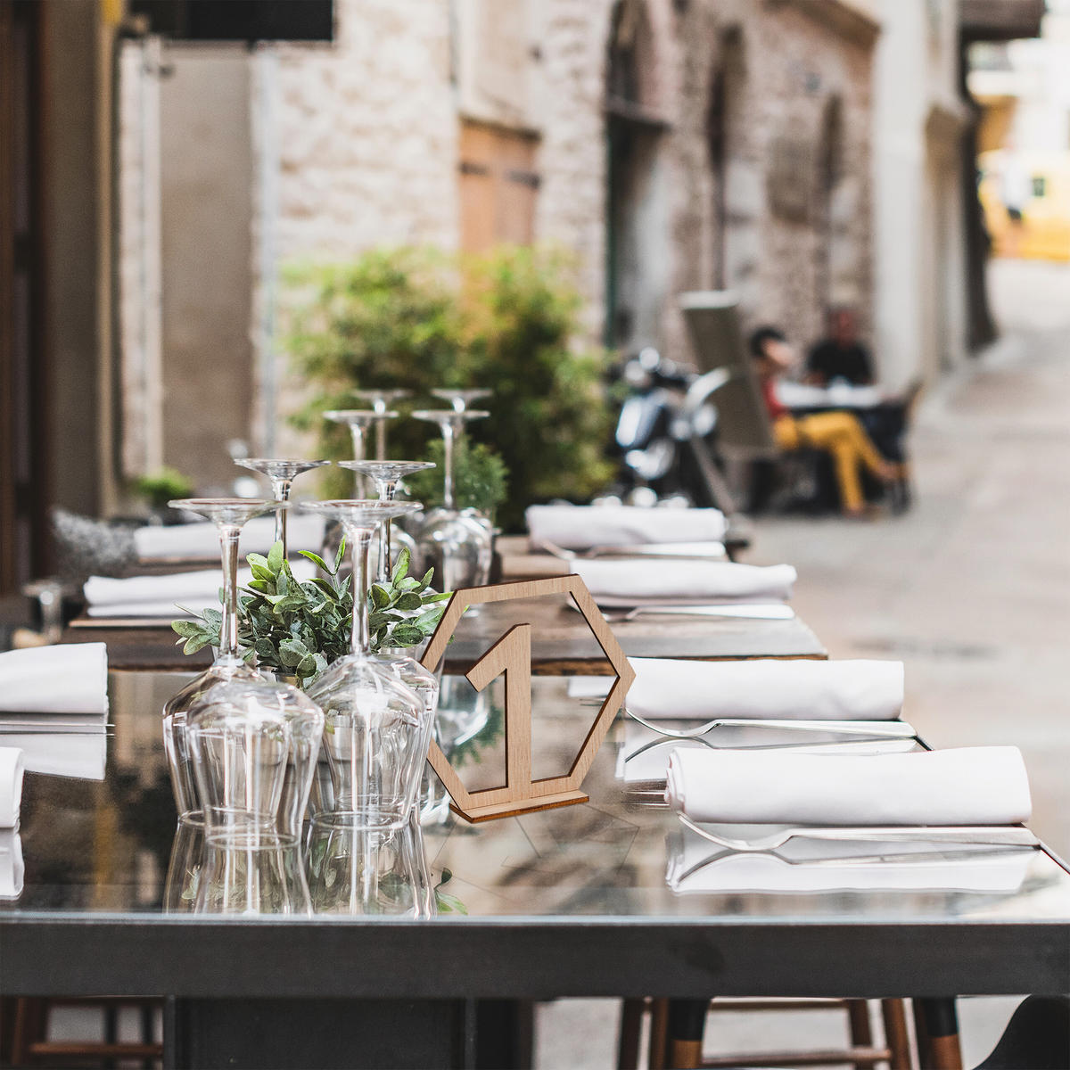 20XČÍSLÁ stolov - svetlohnedá, drevo (11/10/2.5cm) - Relaxdays