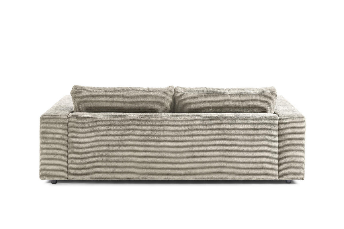 SOFA 2-SITZER MADELINE Grau Cord - Greige/Schwarz, Kunststoff/Textil (230/85/127cm) - KAWOLA