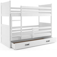 ETAGENBETT Rico mit Lattenrost und Schublade Weiß 190x90 - Weiß, Holz/Holzwerkstoff (90/190cm) - Interbeds