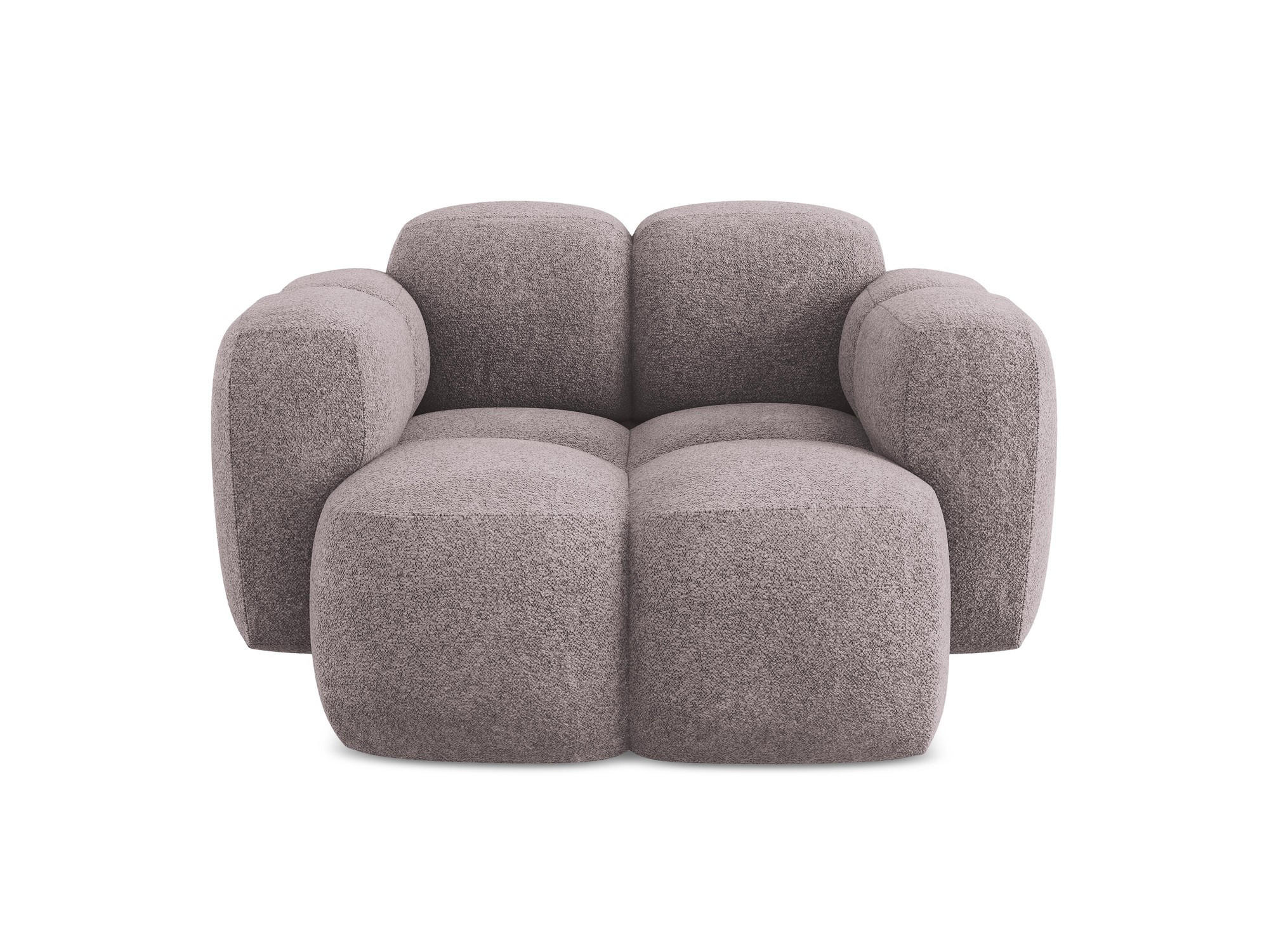 SESSEL Chenille Stoff Violett - Flieder/Schwarz, Holzwerkstoff/Kunststoff (120/72/115cm) - Makamii