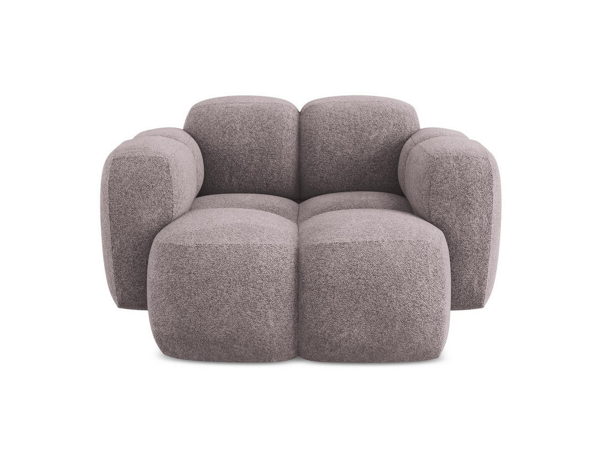 SESSEL Chenille Stoff Violett - Flieder/Schwarz, Holzwerkstoff/Kunststoff (120/72/115cm) - Makamii
