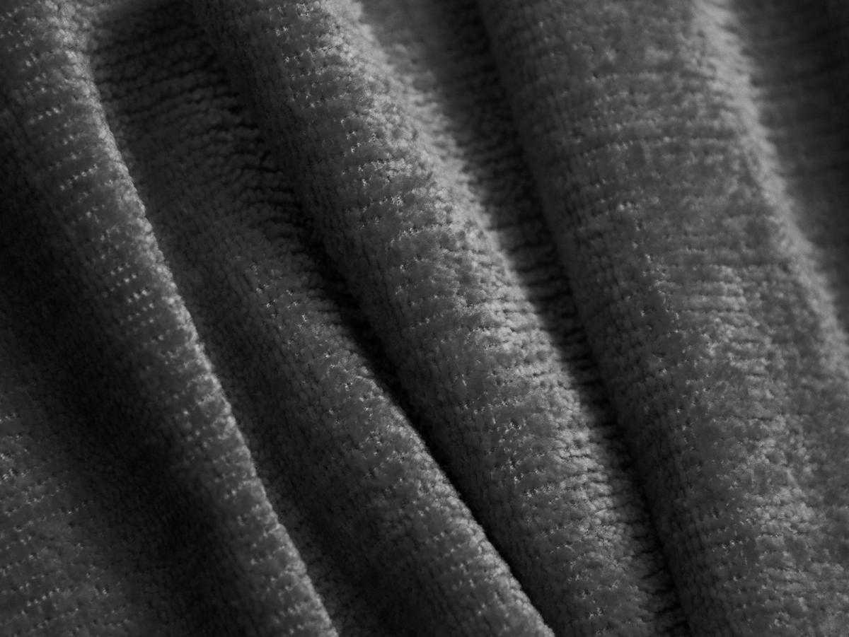 POUF Jenny aus Chenille-Stoff dunkelgrau - Dunkelgrau, Textil (88/40/90cm) - Micadoni