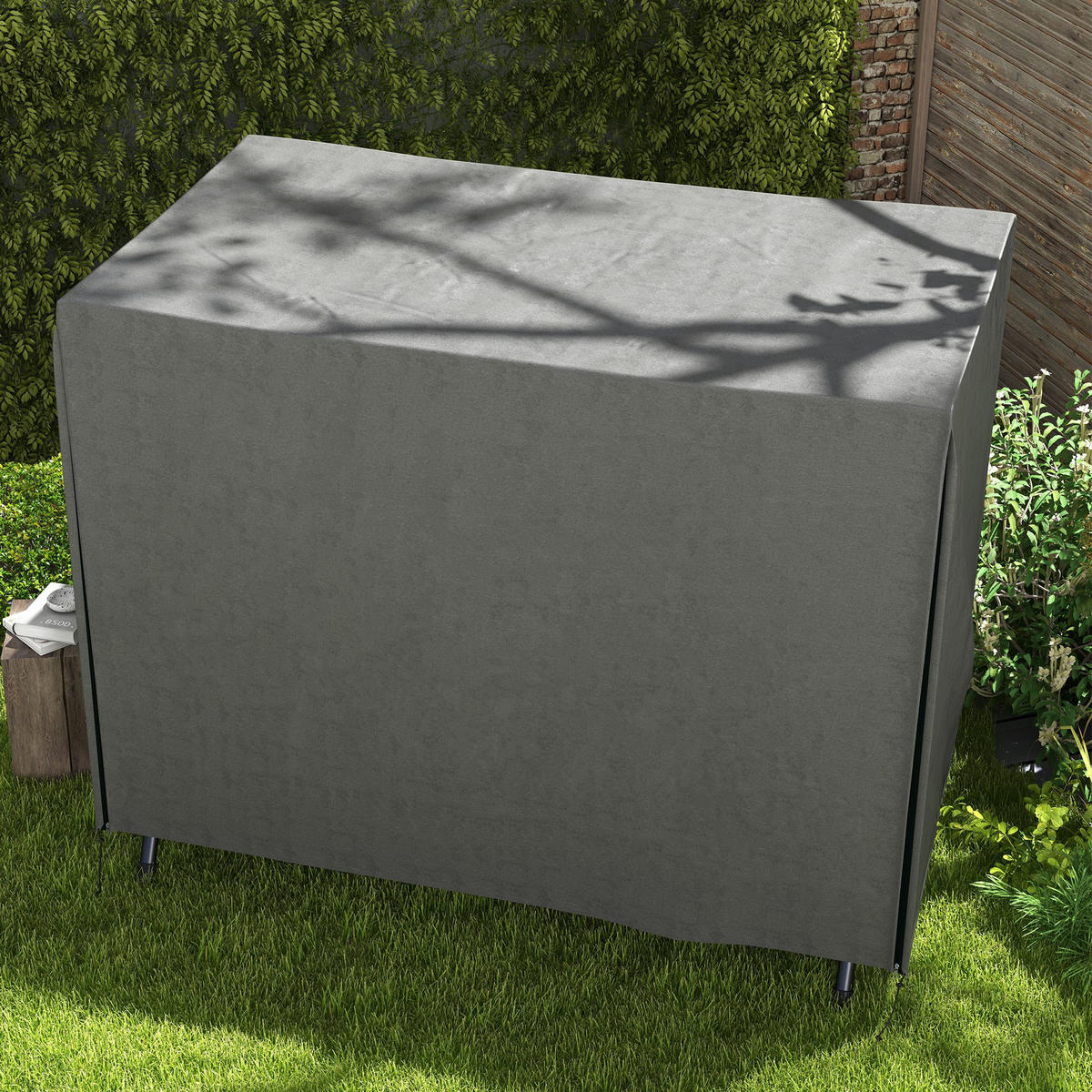 ABDECKPLANE Hollywoodschaukel 205x124x164 cm - Dunkelgrau, Textil (124/205/164cm) - LEBENLANG