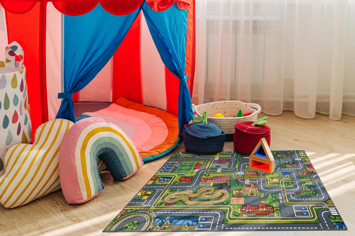 TEPPICH Rebel Roads 95/133 cm - Grau, Textil (95/133cm) - rugsX