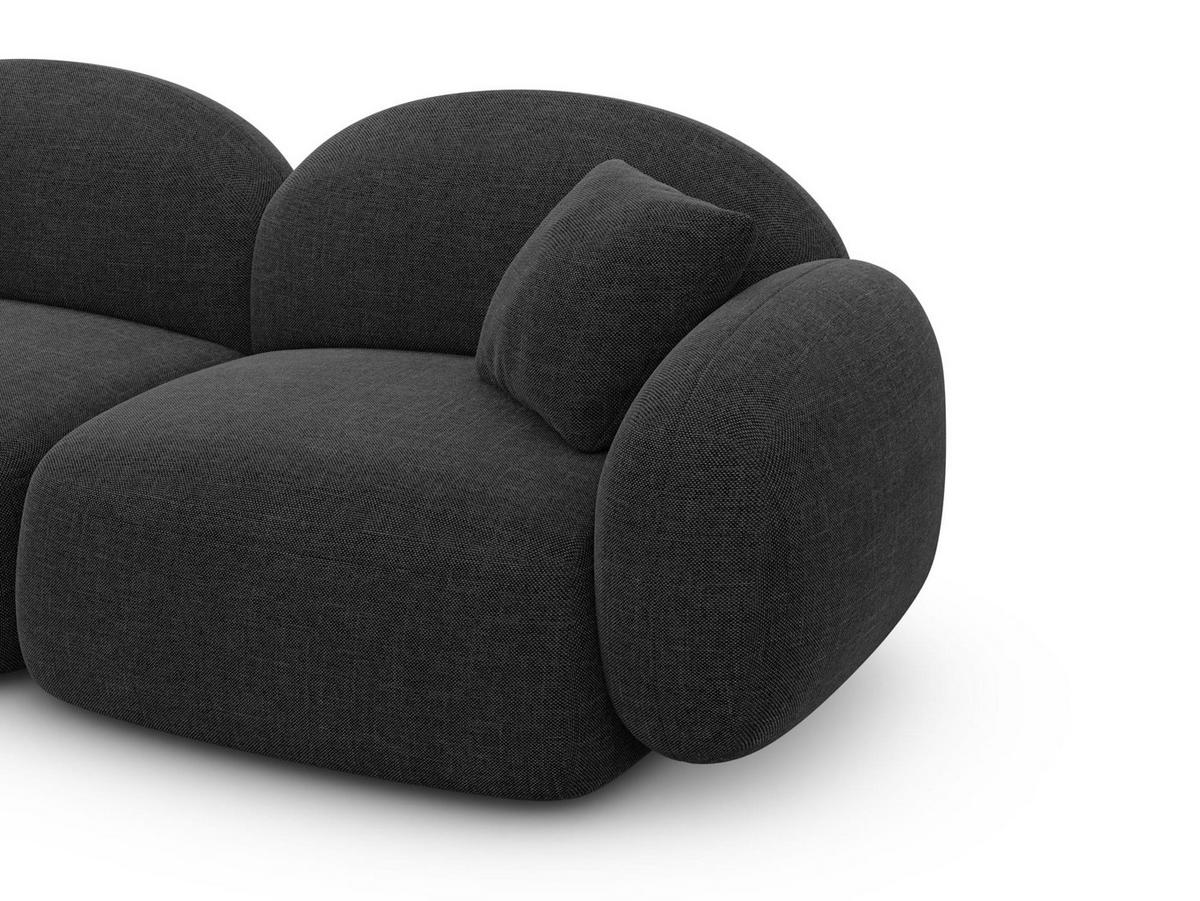 WOHNLANDSCHAFT Mirello U-Form Schwarz Strukturstoff - Schwarz, Textil (333/77/193cm)