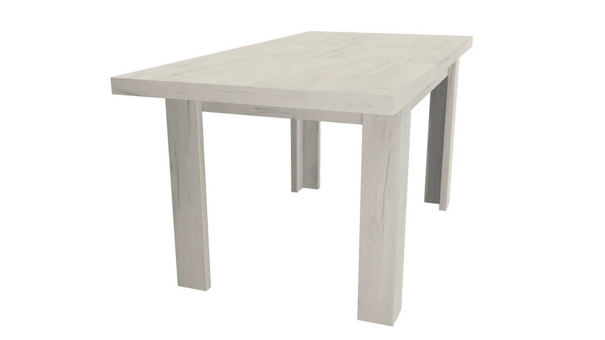 ESSTISCH ausziehbar 120-160 cm Kraft Weiß - Weiß, Holzwerkstoff (120/80/48cm)