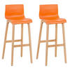 BARHOCKER 2er Set Holz orange - Eukalyptusholzfarben/Orange, Holz (41/101/46cm) - CLP
