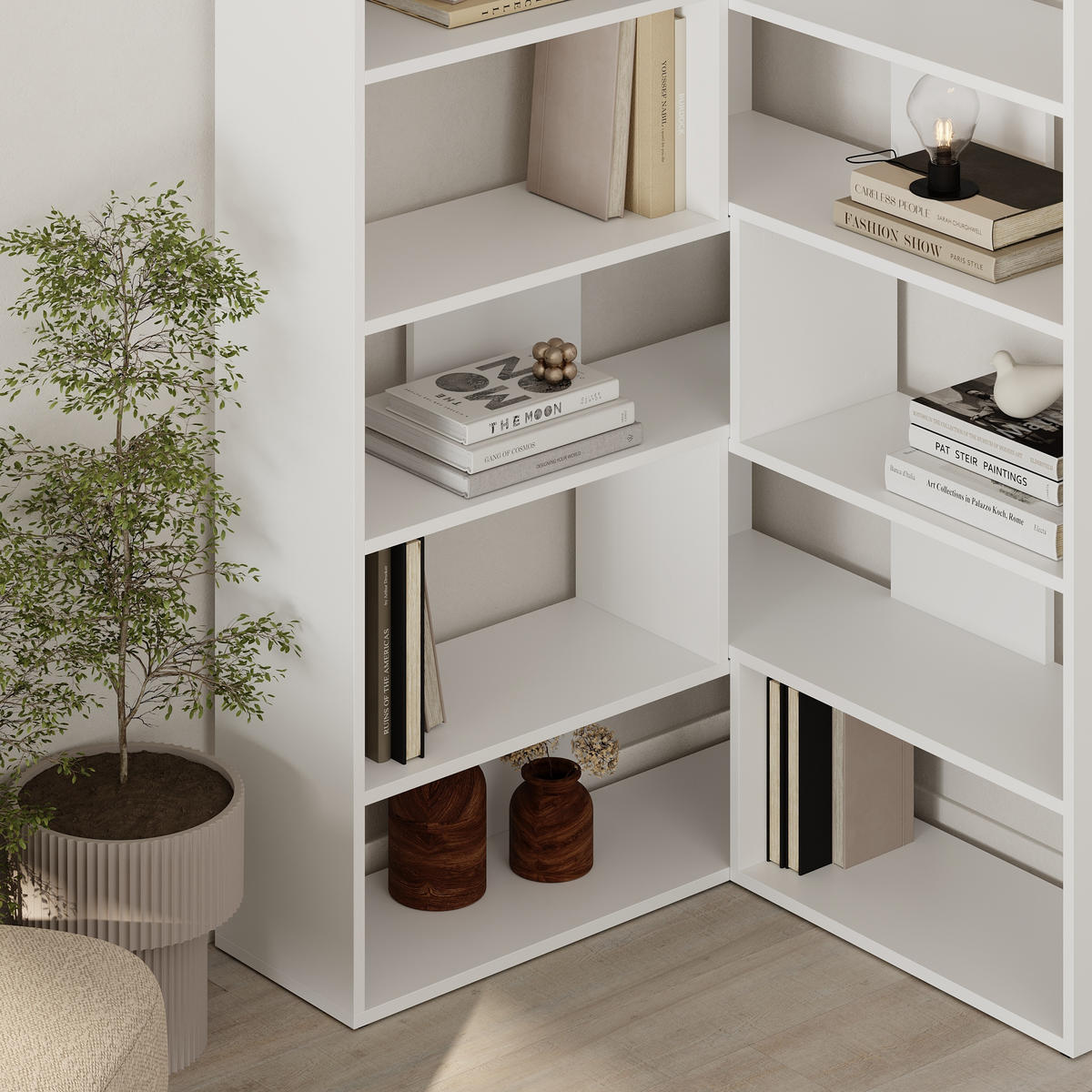 BÜCHERREGAL Molly Nr. 4 Weiß 94/30/179 cm - Weiß, Holzwerkstoff (93.6/178.6/29.6cm) - Decortie