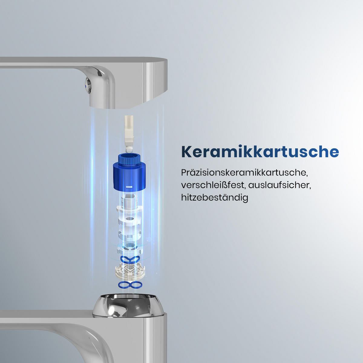 WASCHTISCHARMATUR aus 4MS-Messing Verchromt 21,5 cm - Chromfarben, Metall (21.5/4.9/26.9cm) - EMKE