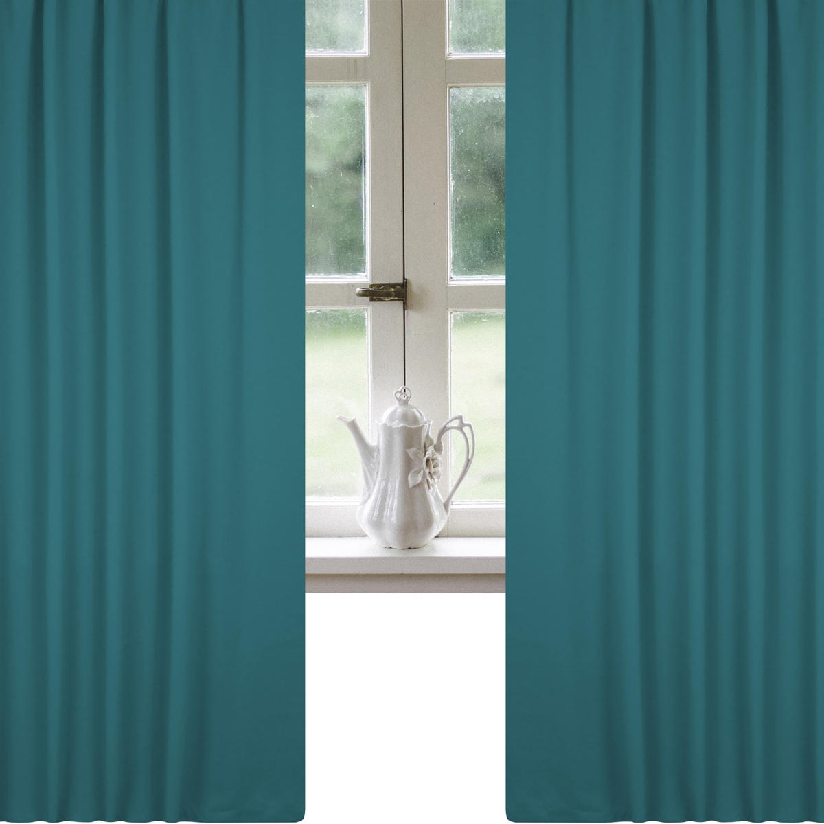 VERDUNKELUNGSVORHANG Kräuselband 300/245 cm Petrol - Petrol, Textil (300/245cm) - TiborTex