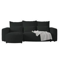 ECKSOFA Travis mit Bettkasten und Schlaffunktion, L-Form, Cord, Universal - Graphitfarben, Holzwerkstoff (248/148cm) - 4ALL HOME