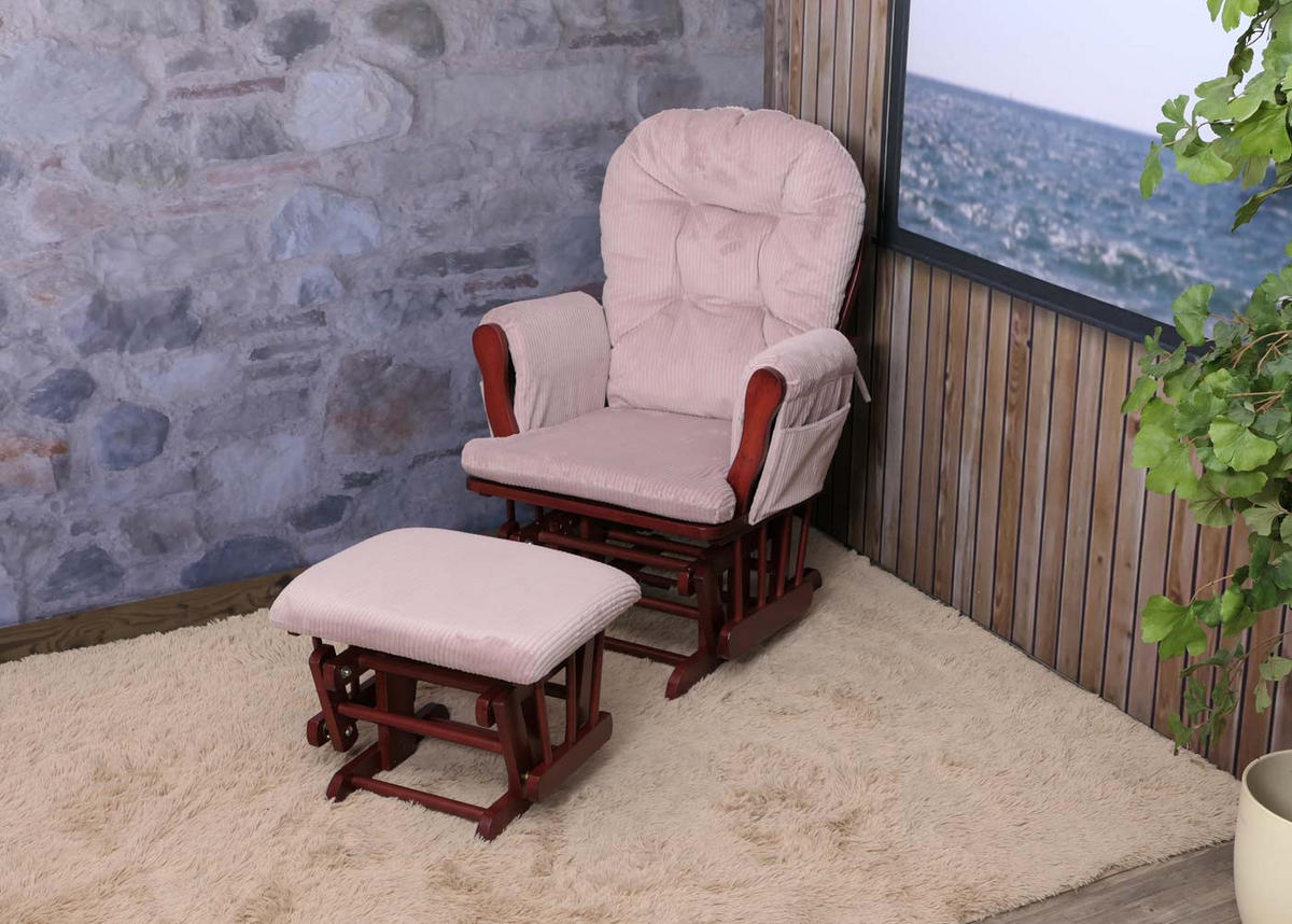 RELAXAČNÉ KRESLO Staroružová, hnedá - hnedá/staroružová, textil (74/103/71cm) - MCW