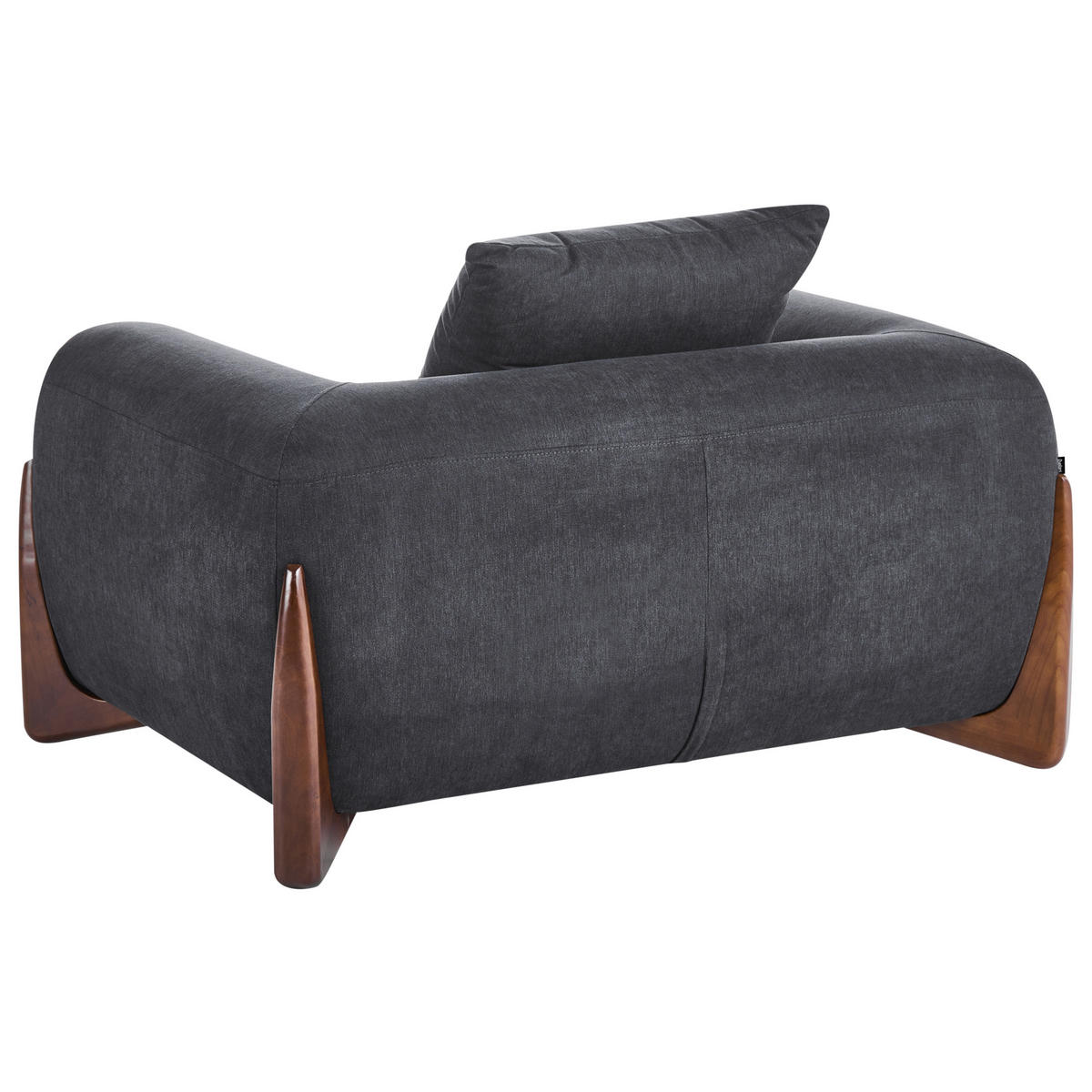 SESSEL Schwarz Vinliden - Schwarz/Braun, Holz/Textil (118/62/87cm) - Beliani