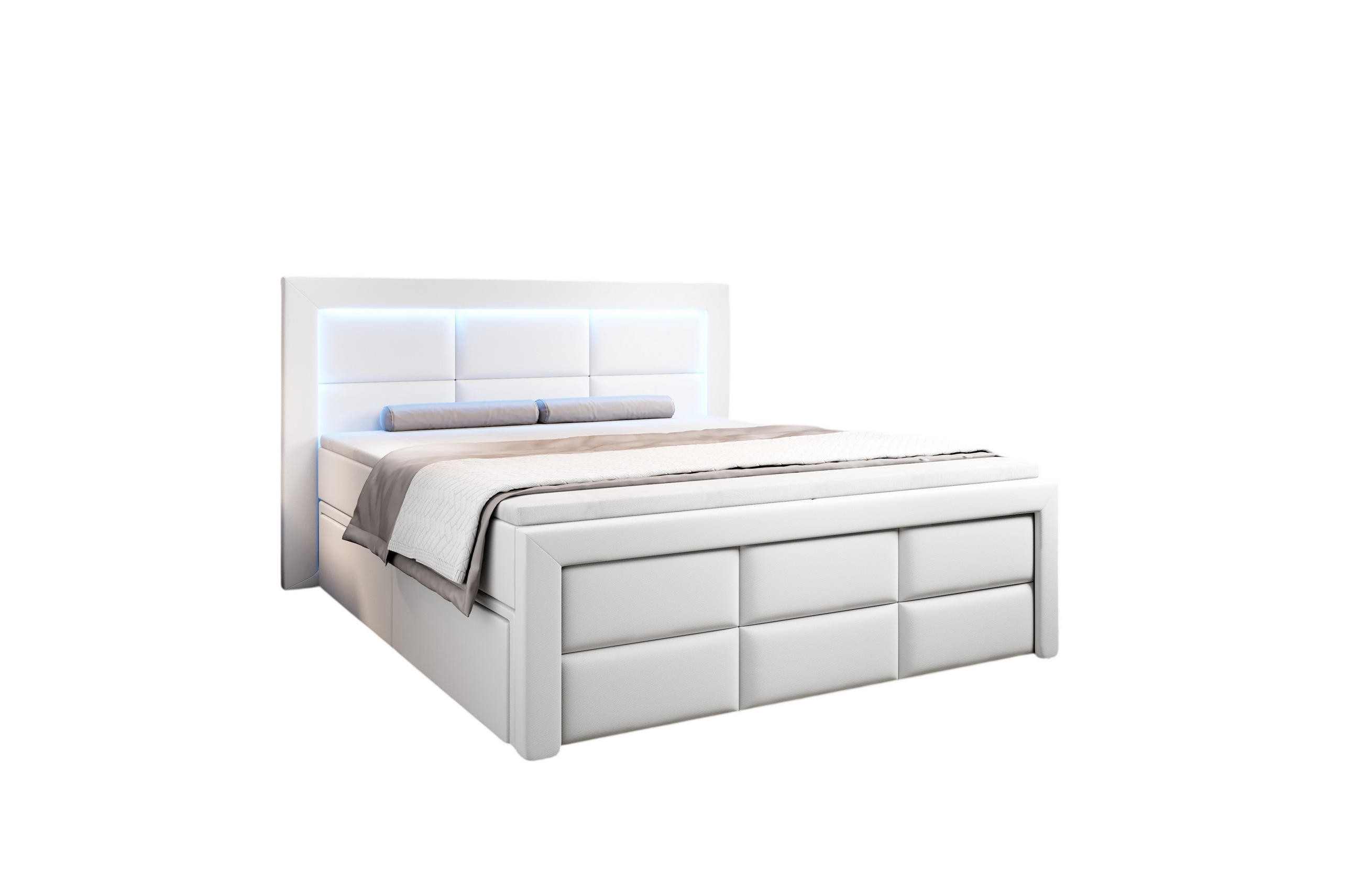 Prometo Möbel Boxspringbett Weiß