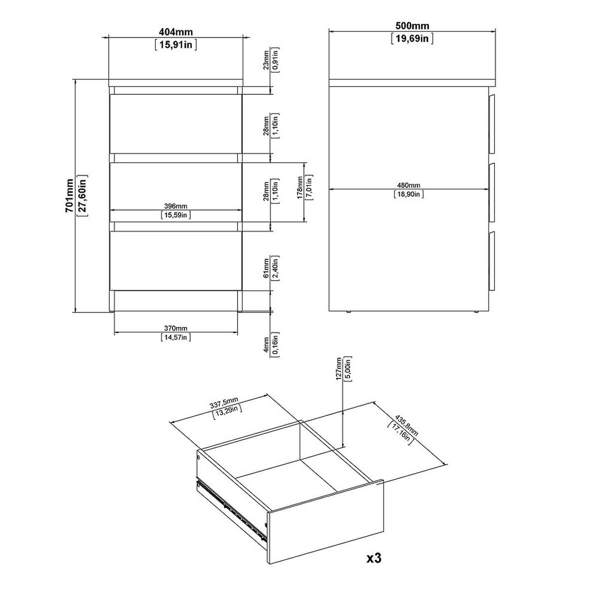 KOMMODE Beton Dekor - Grau, Holzwerkstoff (40/70/50cm) - ebuy24